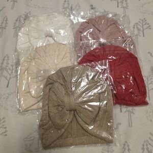 0-24n Knit Bow Beanie (5 Pack) - Multi Color Options